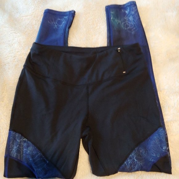 Calia Black with blue mesh cutouts leggings size medium - Picture 2 of 9